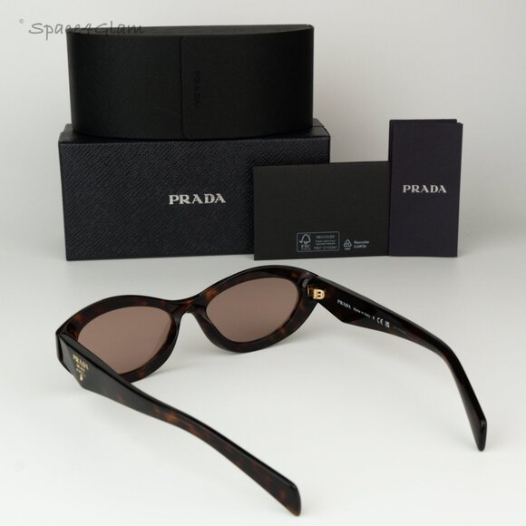 BRAND NEW Prada PR26ZS 17N60B Dark Havana Light Brown Oval Women’s Sunglasses - Picture 9 of 9